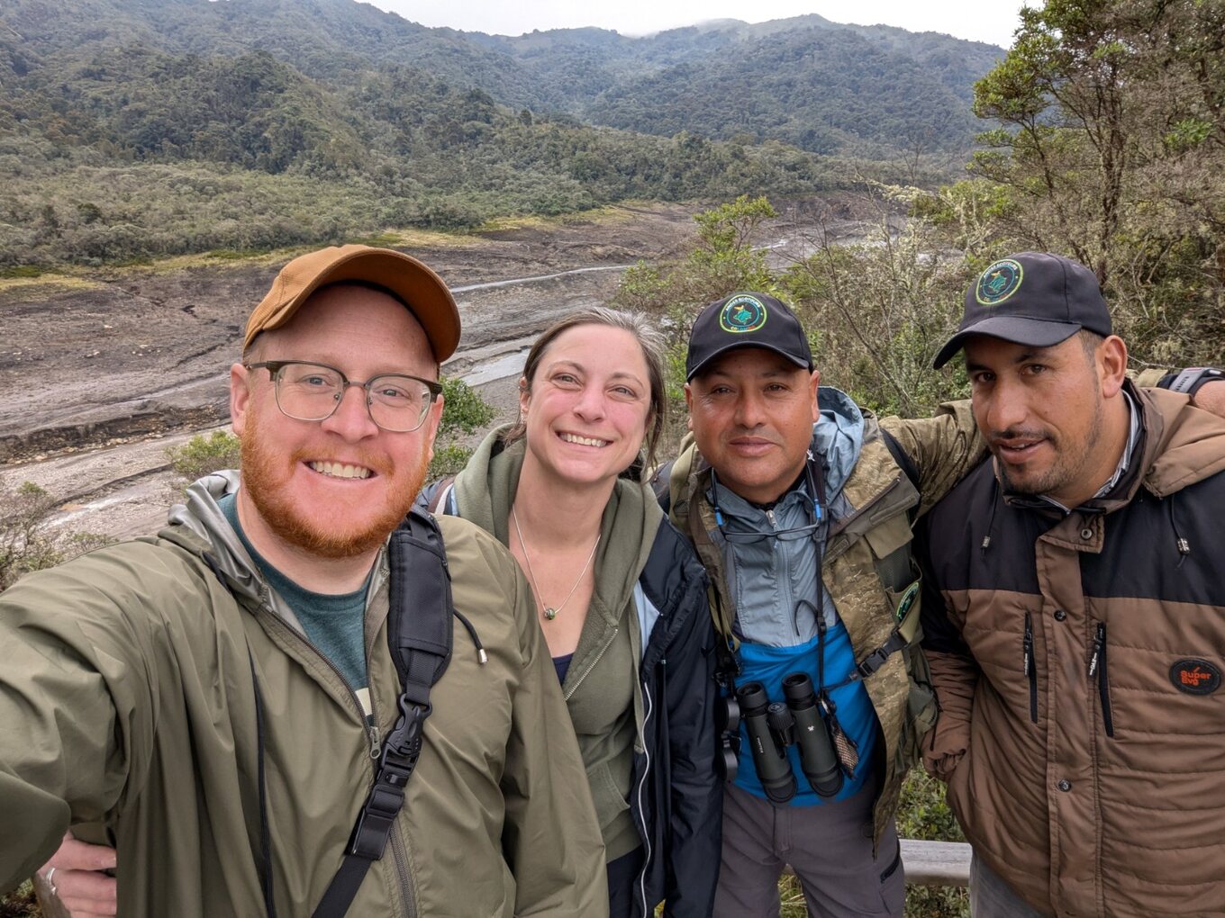 Kayson and Molly with local guides in Chingaza National Park, Colombia